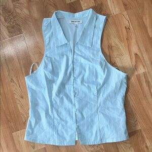 Urban Outfitters Light Blue Sleeveless Button-Down Shirt